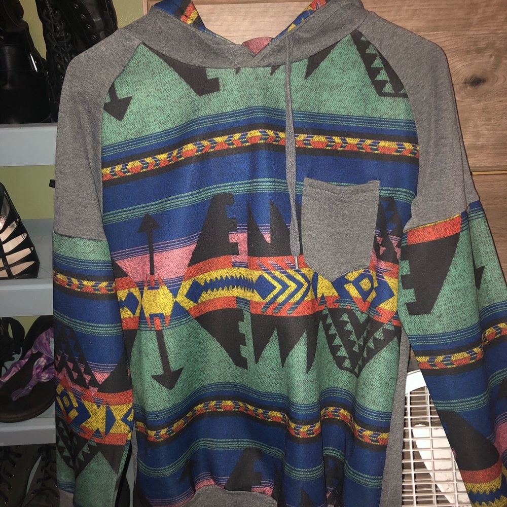 Pacsun tribal print hoodie